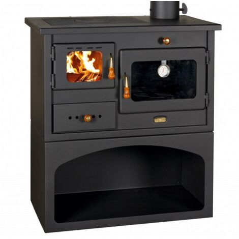 Stufa cucina a legna modello prity mia con forno nera 75x45x80 - Salone