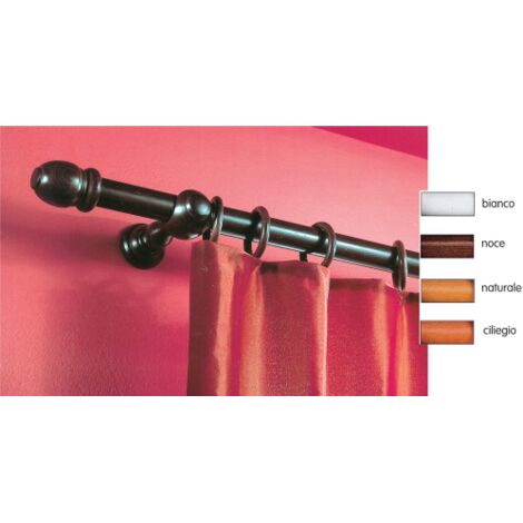 Bastone tenda legno noce scuro 3,5x300cm a strappo senza supporti - Salone