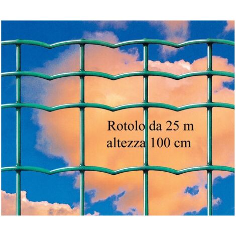 Rete per Recinzione 100 Altezza Zincata Plastificata 25 Metri Acciaio Giardino