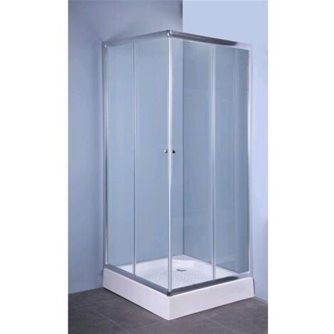 ANTA FISSA DI RICAMBIO IN CRISTALLO TRASPARENTE MM.4 CM.80 "IGLO4"  H 185 cm
