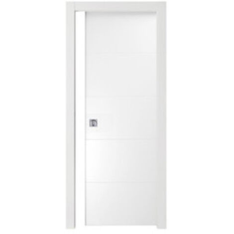 PORTA MOD. RIGHE SCORRIMENTO LACCATO BIANCO CM. 210X80 S/MANIGLIE