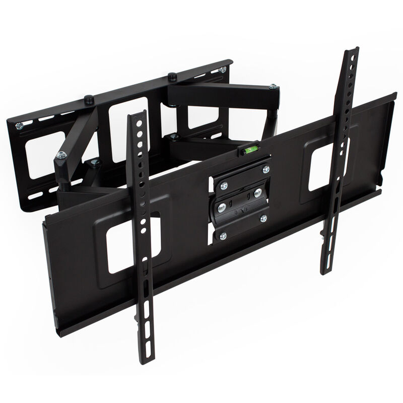 Soporte de pared para pantallas de 32-65″ (81-165cm) inclinable y orientable con nivel de burbuja - soporte para pantalla VESA, base para monitor plano de televisión de acero, soporte para monitores d