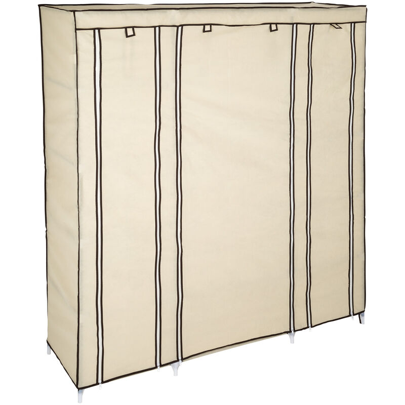 Armario Ameline 150x175x45cm plegable de acero ropero con estantes para zapatos mueble multifuncional dormitorio