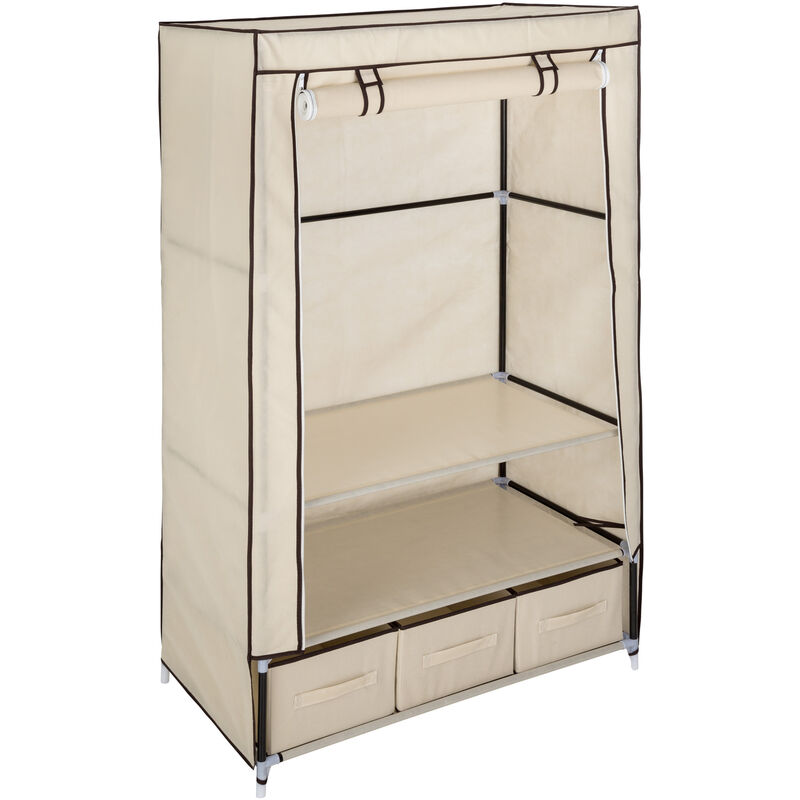 Armario Kristin 87x159x49cm plegable de acero ropero con estantes para zapatos mueble multifuncional dormitorio