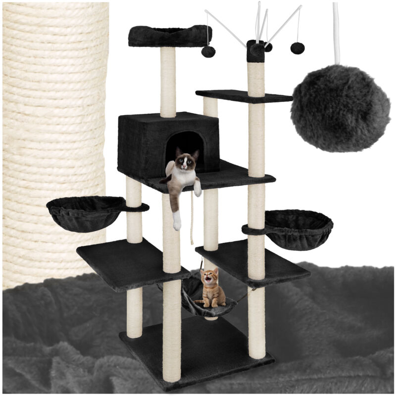 Rascador para gatos Lilou - árbol rascador para gatos, parque de juegos para gatos con columnas de sisal, juguete para gatos con pelotas