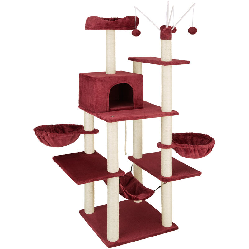 Rascador para gatos Lilou - árbol rascador para gatos, parque de juegos para gatos con columnas de sisal, juguete para gatos con pelotas