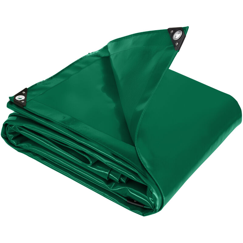 Lona De Tela impermeable con ojales toldo cubierta protectora 3 x 4 tectake verde pvc300 400 05 cm 800895 ollados multiusos