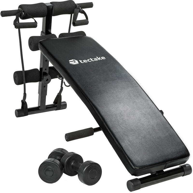 Banco de entrenamiento Cuttler 129x55x70cm - banco para abdominales, aparato de gimnasio, banco para ejercicio