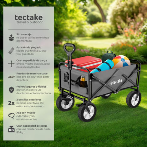 Carretilla Plegable De Aluminio - Soporta 80 Kg, Mango Extensible, Ruedas De PVC | Ideal Para Compras, Viajes, Camping