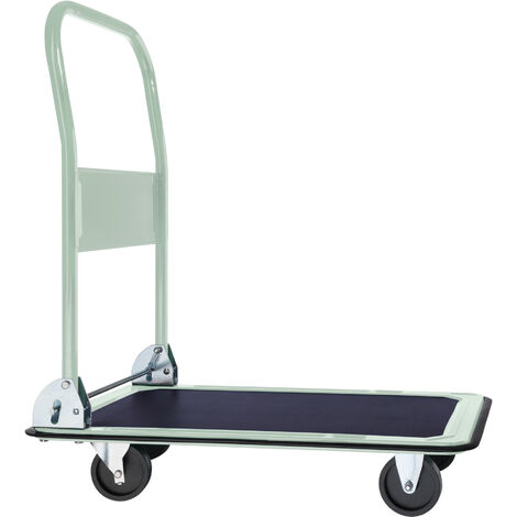 Carretilla plegable máx. 150kg de carga - transpaleta con pedal de  accionamiento, carretilla de acero con ruedas