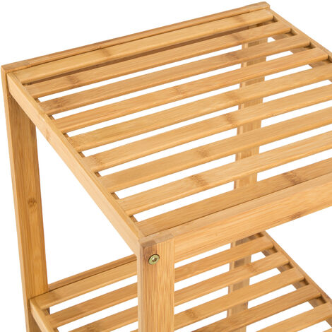 Estantería bambú 33x33x97cm - mueble para baño con estantes