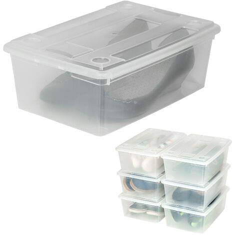 Cajas de Almacenaje Transparentes – Cajas Organizadoras de Plástico con  Tapa, Pack 6 uds (16L)