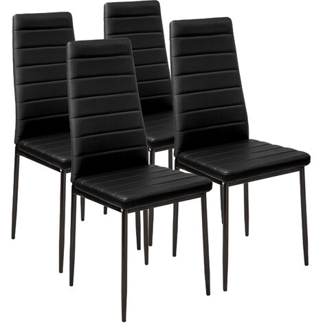 2x Sillas de comedor Juego elegantes sillas de diseño modernas cocina negro 