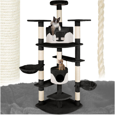 Rascador para gatos Nelly - árbol rascador para gatos, parque de juegos para gatos con columnas de sisal, juguete para gatos con casetas