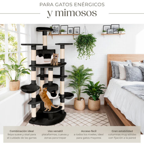 Rascador para gatos Nelly - árbol rascador para gatos, parque de juegos para gatos con columnas de sisal, juguete para gatos con casetas