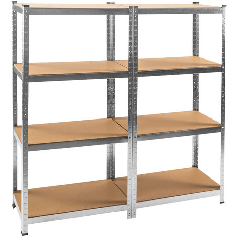 Estantería para taller con 8 estantes - estantería metálica de acero,  estantes ajustables de metal para trastero, anaqueles con esquinas  redondeadas