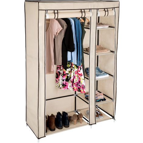 Armario Johanna 107x175x45cm - armario plegable de acero, armario ropero con estantes para zapatos, mueble multifuncional para dormitorio