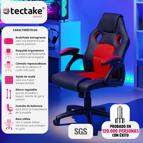 Silla de oficina Racing Mike - silla de escritorio tipo gamer, silla de estudio para mesa de ordenador, asiento para despacho transpirable