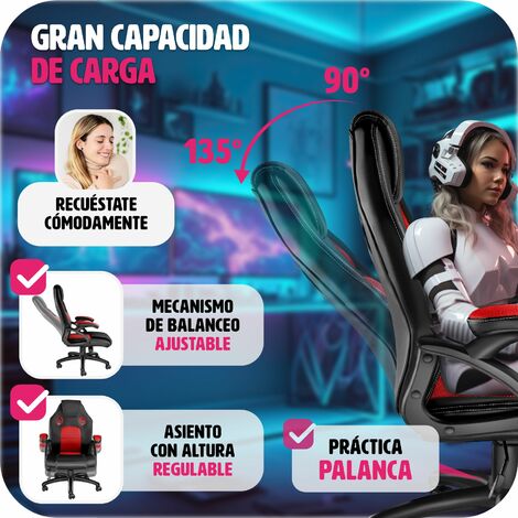 Silla de oficina Racing Mike - silla de escritorio tipo gamer, silla de estudio para mesa de ordenador, asiento para despacho transpirable