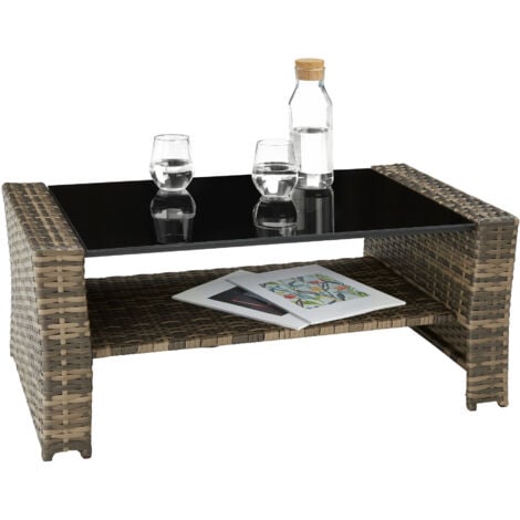 Conjunto de ratán Módena con funda protectora incluida - mueble de exterior de poli ratán, muebles de ratán sintético con cojines y fundas, asientos de jardín de polirratán con estructura de aluminio
