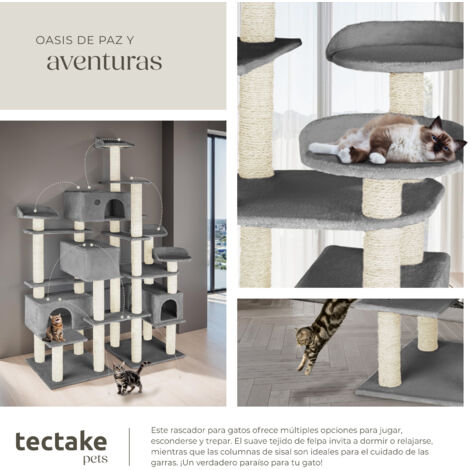 Árbol rascador para gatos Entissar - árbol rascador para gatos, parque de juegos para gatos con columnas de sisal, juguete para gatos con casetas