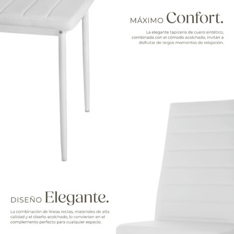 Sillas de comedor THOMAS - sillas para salón de diseño, set de sillas de comedor elegantes con respaldo acolchado, conjunto de asientos de comedor para casa - Juego de 8