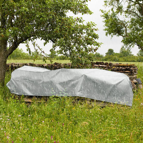 Lona de tela impermeable gris - lona impermeable resistente, cubierta de protección con ojales, lona protectora para jardín - 2 x 3 m