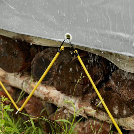 Lona de tela impermeable gris - lona impermeable resistente, cubierta de protección con ojales, lona protectora para jardín - 2 x 3 m