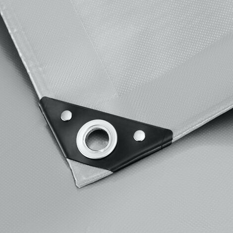 Lona de tela impermeable gris - lona impermeable resistente, cubierta de protección con ojales, lona protectora para jardín - 2 x 3 m