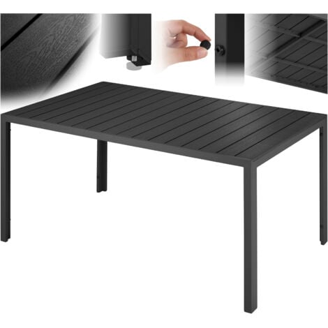 Mesa de aluminio para jardín Bianca con patas ajustables en altura 150x90x74,5cm - mueble para terraza de aluminio, mesa moderna para exteriores con estructura inoxidable, mobiliario para patio establ