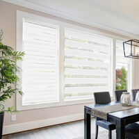 Estor enrollable translúcido - elemento decorativo para ventana, persiana de protección visual para intimidad, cortina enrollable con cadena lateral - 60 x 120 cm - blanco