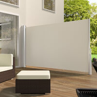 Toldo lateral de aluminio - marquesina lateral para terraza, toldo extensible de jardín con enrollado automático, lona lateral enrollable para patio - 160 x 300 cm - beige