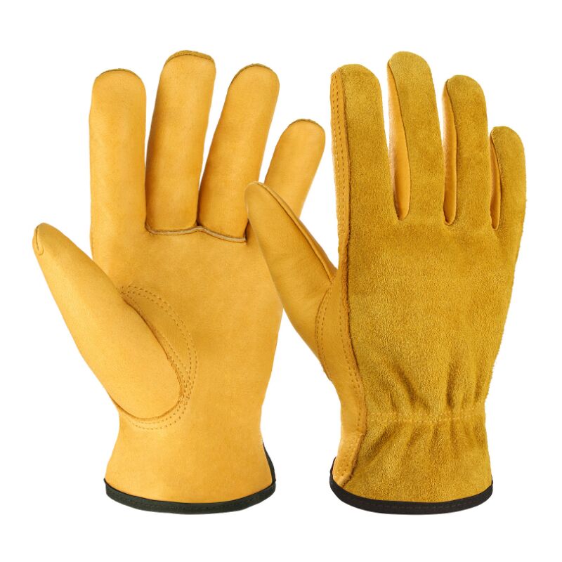 Triomphe Guantes cálidos, guantes de invierno, guantes de jardín, guantes deportivos, guantes de protección laboral, guantes de equitación al aire libre, guantes de jardinería, amarillo dorado L