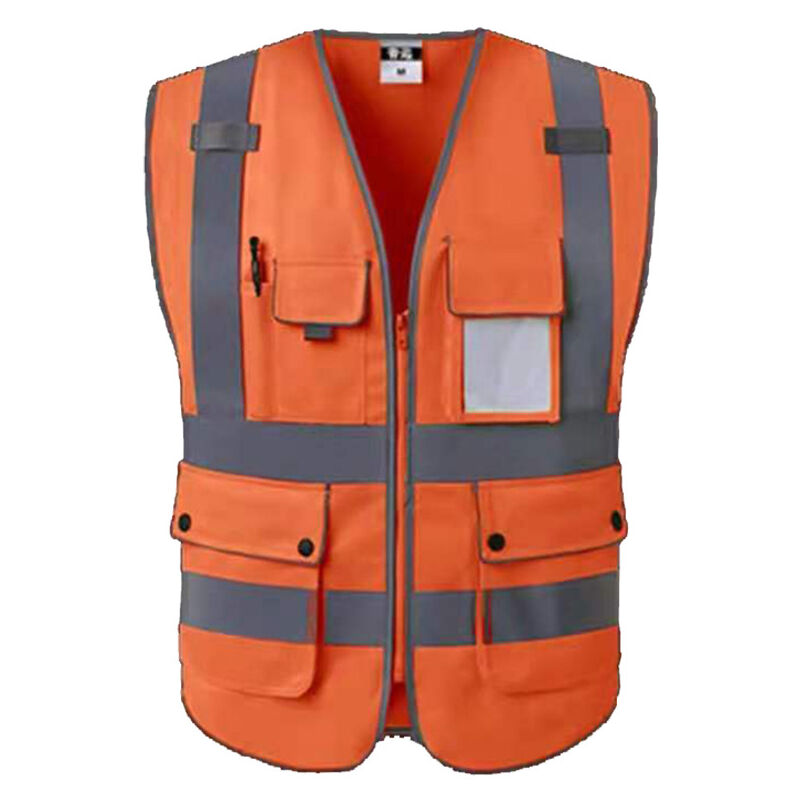 Chalecos de seguridad de trabajo/Chaqueta de alta visibilidad, bolsillos cremallera frontal
