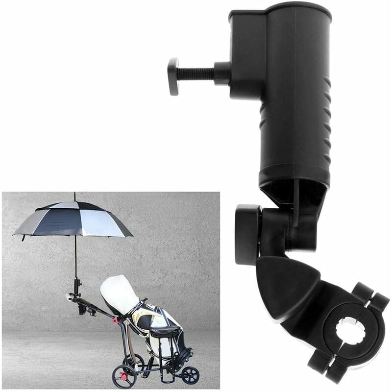 Soporte para paraguas de golf -T-Audace Trolley/Cart Soporte para paraguas Soporte para paraguas de resorte para carrito de bebé Cochecito de bebé Silla de ruedas Bicicleta Pesca Silla de playa - Negro