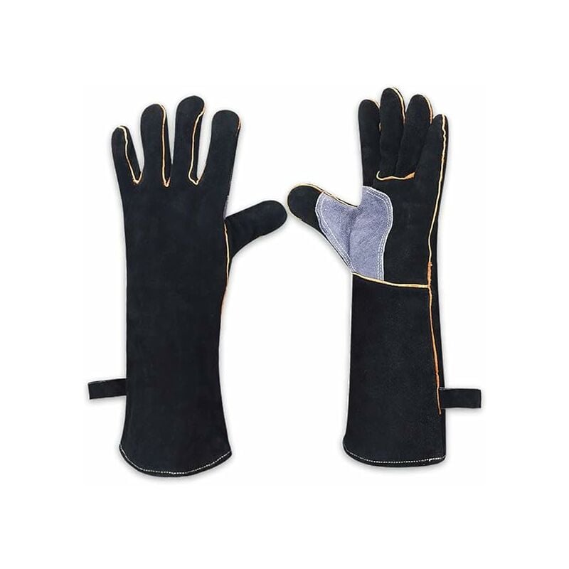 Guantes de soldadura de servicio pesado, resistentes al calor y al fuego con costuras de Kevlar, guantes de trabajo para chimenea, estufa, horno, parrilla, soldadura, portaollas, equipo de jardinería