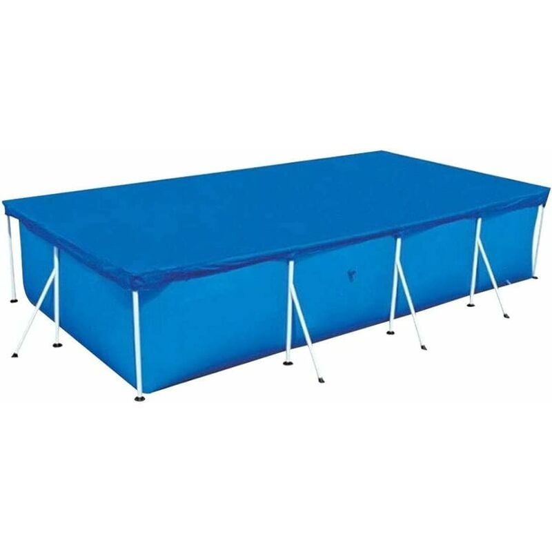 Cubierta de piscina tubular rectangular 221 cm x 150 cm, cubierta de protección de 4 estaciones para piscina exterior sobre el suelo, fácil de instalar, a prueba de polvo