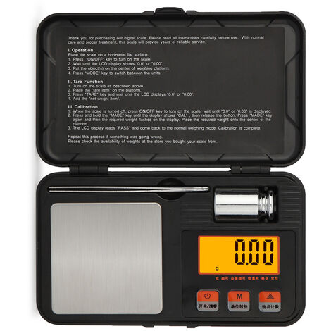 Báscula de Precisión Peso de Cocina Joyería Digital de 50g x 0.001g Pantalla LCD 