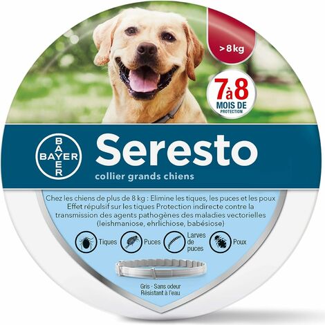 Triomphe Chien - Collar antipulgas y antigarrapatas para perros grandes - 8 kg y más