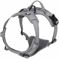 Arnés reflectante Triumph para perros, ajustable, para disuadir a tirar de mascotas, duradero, chaleco de nailon para coche (gris, XS)