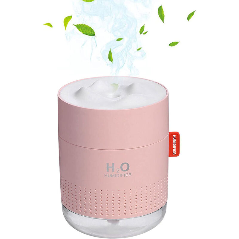 Humidificador de aire, mini humidificador de aire portátil USB para bebés, humidificador de habitación silenciosa sin BPA, humidificador de 500 ml para oficina, automóvil, bebé en casa, apagado automático-2 filtros