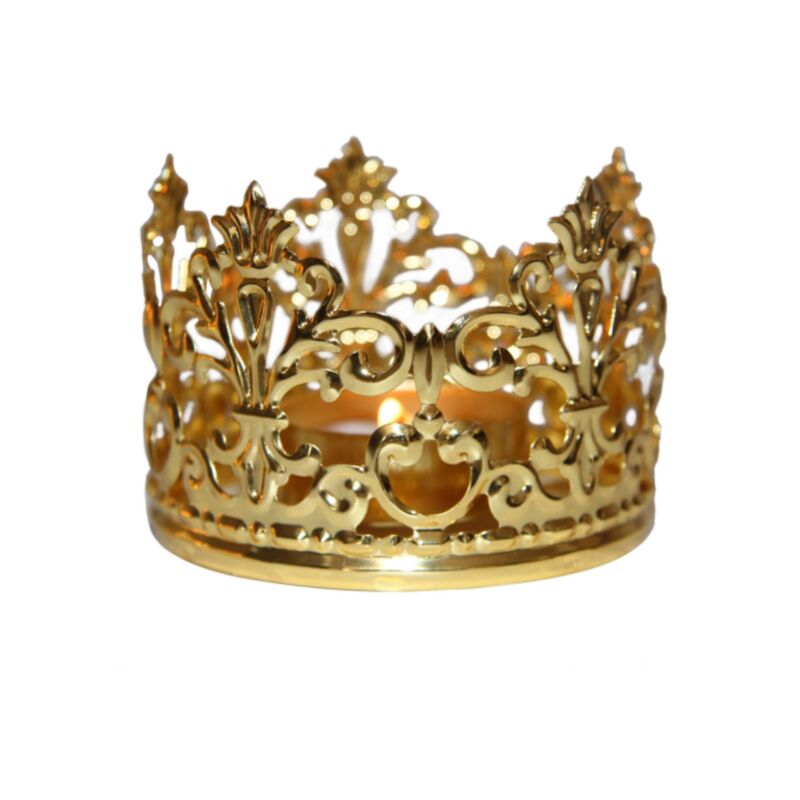 Encaje hueco chapado corona de oro boda decoración del hogar regalos portavelas adornos (excluyendo velas)
