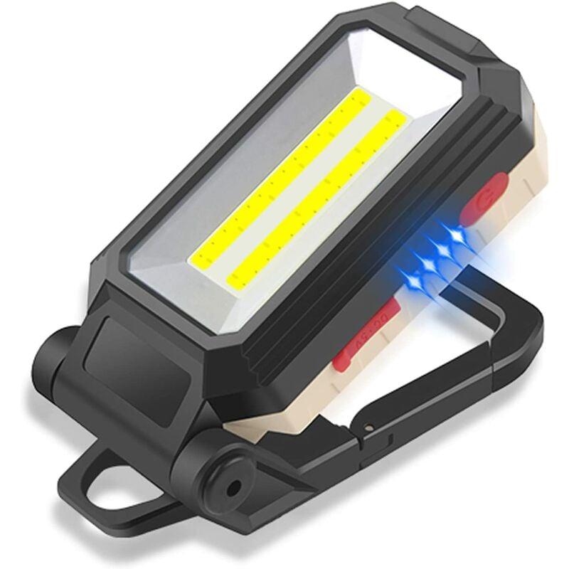 Luz de trabajo COB, otutun Foco LED portátil Lámpara de inspección recargable por USB con magnético para reparación de automóviles, pesca, camping, pesca y sitio de construcción