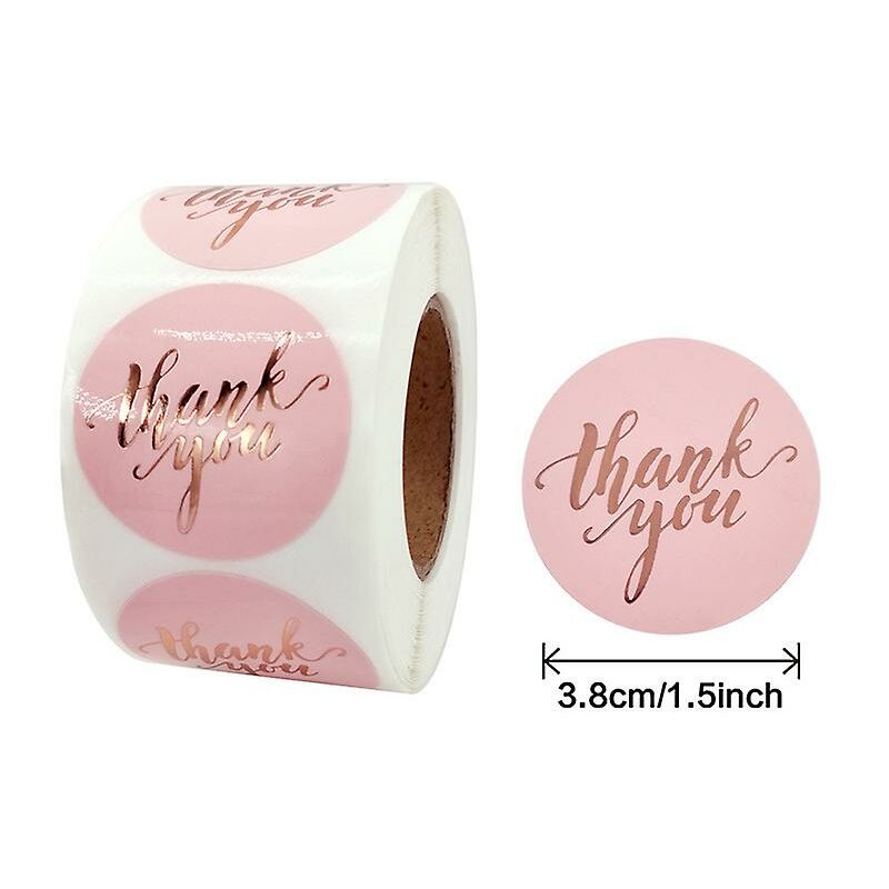 Etiqueta engomada de la decoración del regalo de boda, etiqueta adhesiva de oro rosa caliente rosa 38 mm