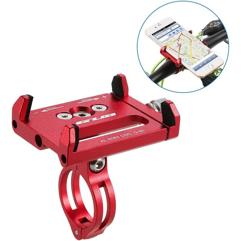 Soporte universal ajustable para teléfono de bicicleta, soporte para GPS, clip para soporte de bicicleta de montaña, rojo