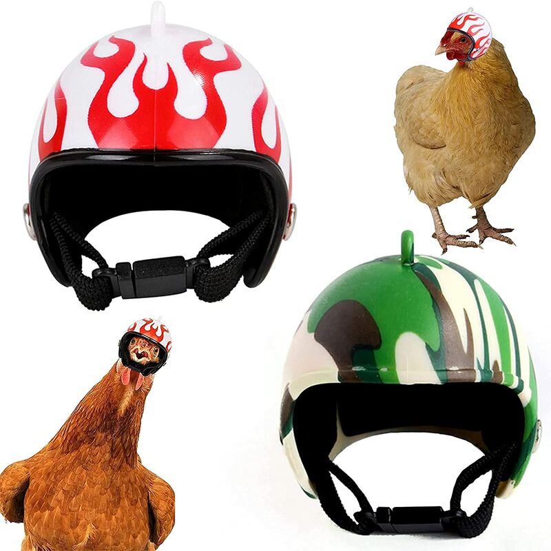 Casco de pollo, casco para mascotas, Mini casco de Animal, casco de cabeza de Animal, juguete para pollo pequeño y pato, 2 piezas