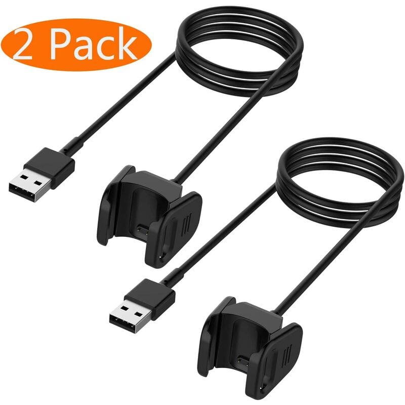 2 Soporte de cargador Fitbit Charge 3, adaptador de cable de carga USB de repuesto Cargador portátil Base de carga Soporte de carga, 55 cm