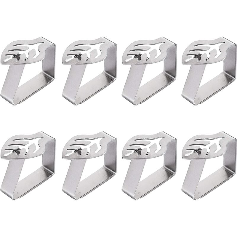 8 Piezas Clips de Mantel de Acero Inoxidable Forma de Hoja Soporte de Clip de Mantel Ajustable para Boda al Aire Libre Picnic Restaurante Hogar, Plata