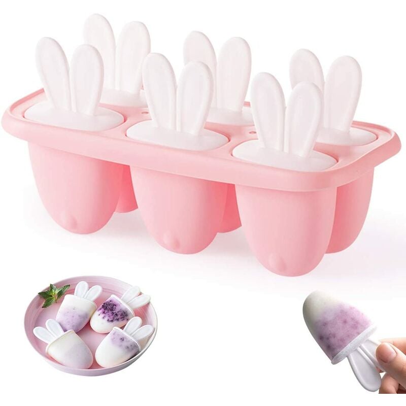 Molde de helado, molde de paletas, mini molde de helado, paletas, molde de paletas de hielo reutilizable Sorbete de bricolaje, molde de yogur de sorbete de bricolaje (rosa)