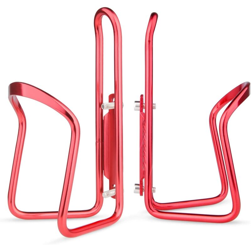 Portabidones para bicicleta, paquete de 2 soportes para portabidones para bicicleta de montaña, MTB, bicicleta de carretera, accesorios de ciclismo, hechos de aleación de aluminio ligero (rojo)